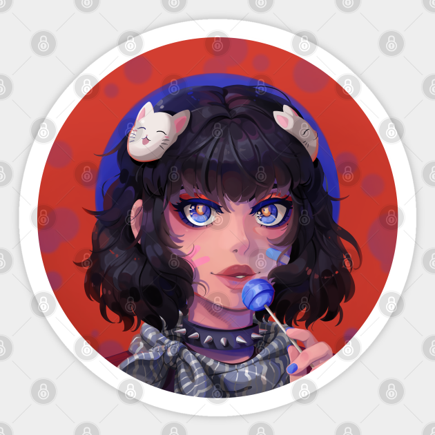 Punk Girl - Anime Girls - Sticker | TeePublic Punk Girl - Anime Girls - Sticker | TeePublic