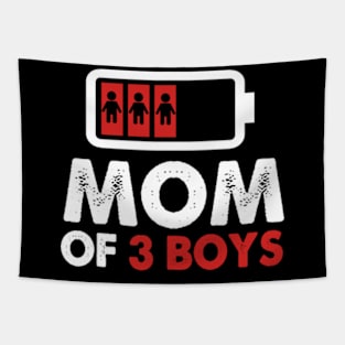 Funny Mom Of 3 Boys, Happy Mothers Day, Best Mom Tapestry