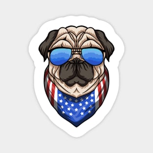 Cool American Pug Dog with Sunglasses Magnet