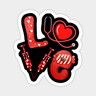 Nurse Love Valentine Magnet