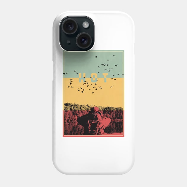 Man Bird Watching Graphic Art Phone Case by boholoc0