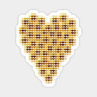 Sunflower Yellow Valentines Day Heart Filled with Hearts Magnet