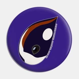 Harlequin Duck (Small Text) Pin