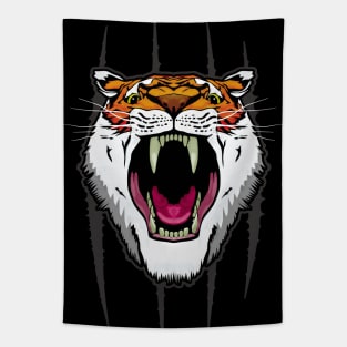 Roaring Tiger Face Tapestry