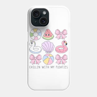 Summer Vibes Chill Time with Floaties and Bows Pool Phone Case