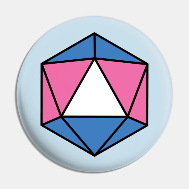 Trans Pride D20 Pin by bones