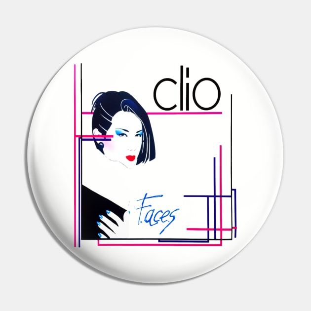 Clio Faces 80s Italo Disco Underground Pin by A_ni_ka_wa