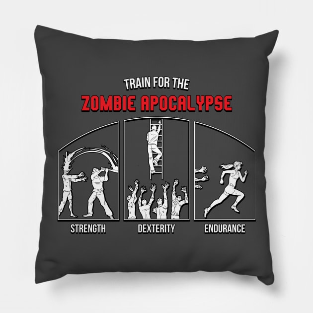 Train for the Zombie Apocalypse Pillow by CCDesign