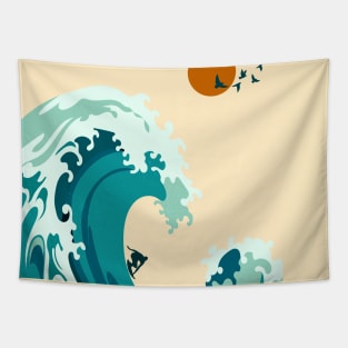 the waves at the beach side - illustration Tapestry