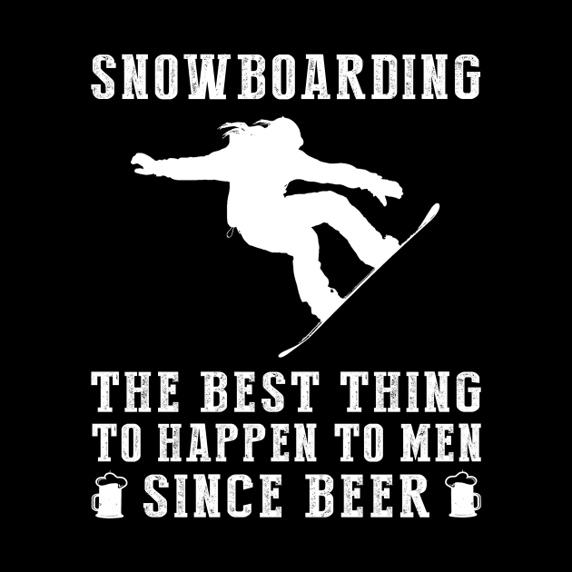 Shred and Sip: 'Snowboarding - Better Than Beer & Wine' Funny Tee by MKGift