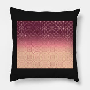 Purple and peach gradient w.metallic pattern Pillow