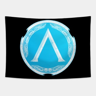 Spartan Warrior Lambda Symbol Tapestry