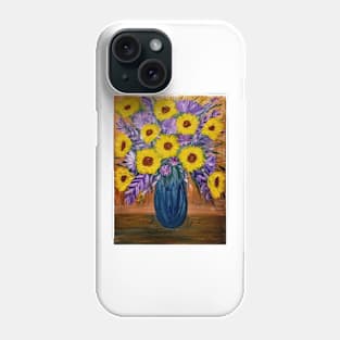 Sunflowers and mixed purple and pink flower Phone Case