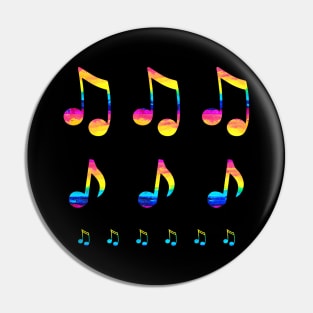 Colorful Music Notes Pin