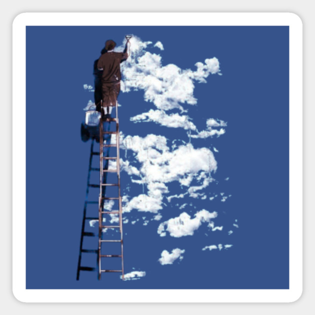 Painting Clouds Blue Sky With Clouds Sticker Teepublic