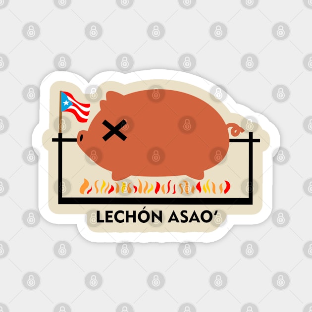 Lechon Puerto Rico Food Roast Pork Boricua Magnet by bydarling