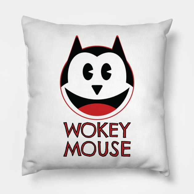 Wokey Mouse anti woke meme Pillow by pelagio