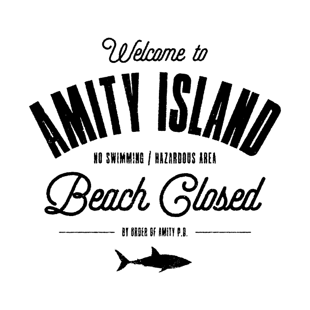 Jaws - Welcome To Amity Island by Tee Cult