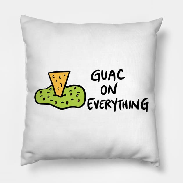 Guac (Guacamole) on Everything Pillow by bonniemamadraws