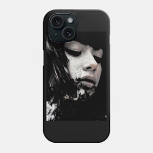 Beautiful girl, something dark on chin. Pale skin. Dark fantasy, horror. Phone Case