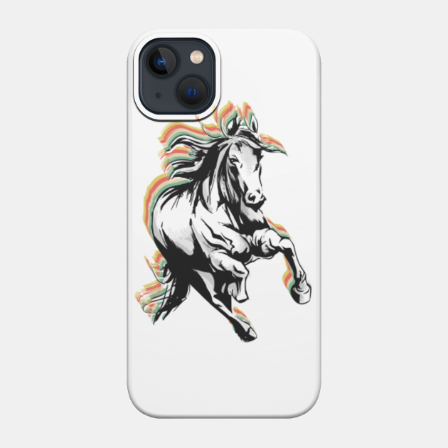 Horse With Colored Trail - Horse - Phone Case