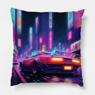 Neon Street Race Pillow