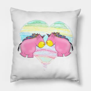 Loveheart Unicorns Pillow