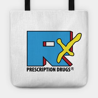 Rx Prescription Drugs Blue Retro Graphic Tote