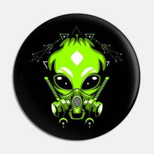 alien mask retro vintage Pin