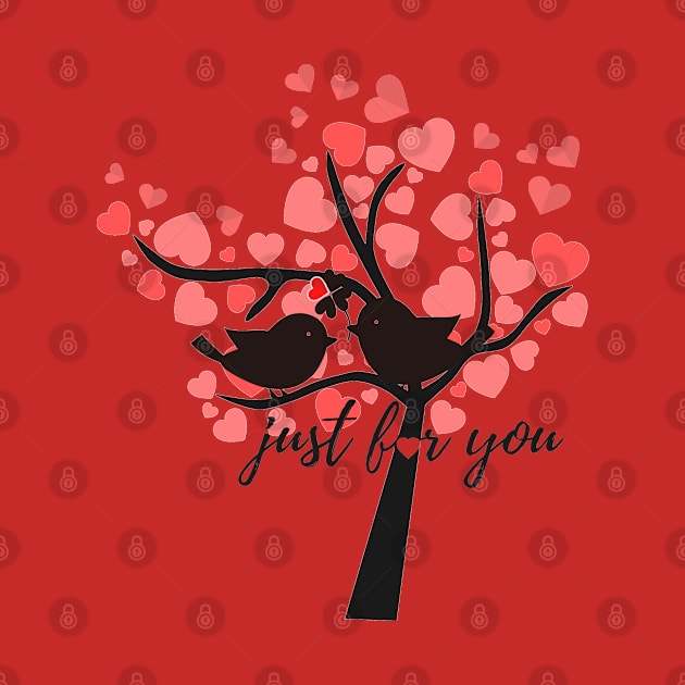 Birds on the tree. Just for you. Hearts. by tashashimaa