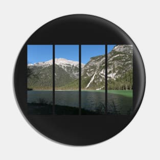 The fabulous alpine lake of Landro (Durrensee) in the Dolomites (Dobbiaco). Lovely place in the Italian Alps. Reflections in the water. Sunny spring day. Trentino Alto Adige Pin