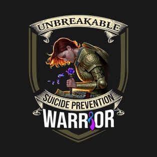 Unbreakable Suicide Prevention Warrior Teal Purple Ribbon Awareness T-Shirt