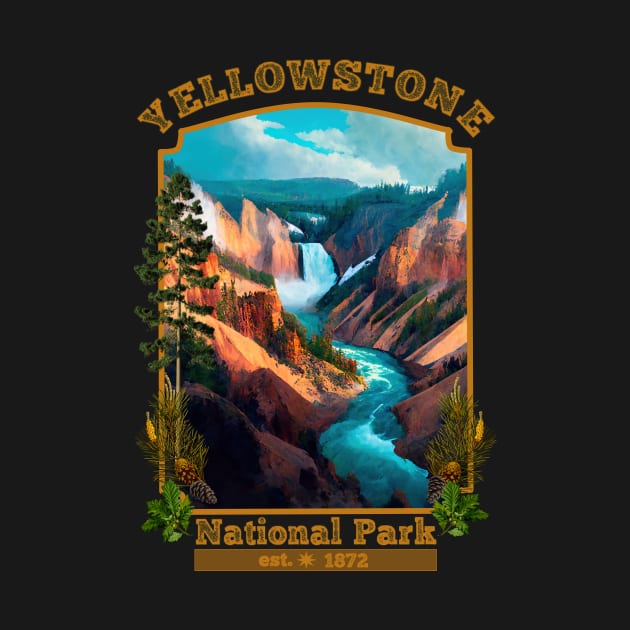 Yellowstone National Park Lower Falls by AtkissonDesign