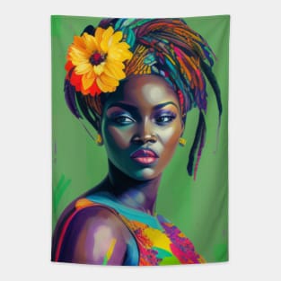 Black beautiful woman portrait 6 Tapestry