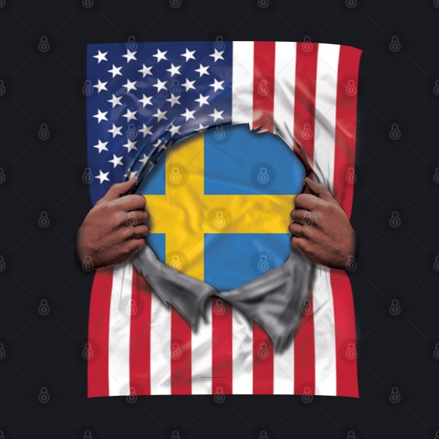 Sweden Flag American Flag Ripped - Gift for Swede From Sweden by Country Flags