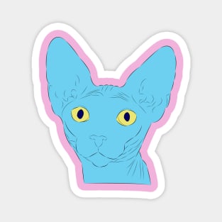 Blue Sphynx Cat Magnet