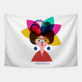 Frida kahlo mexican artist feminism feminist colorful flowers viva la vida Tapestry