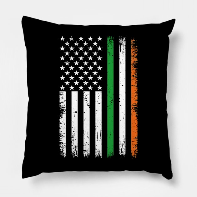 American Irish Flag St Saint Patrick's Day Usa Pillow by CoolDesignsDz