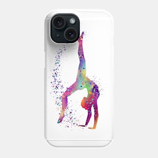 Gymnastics Tumbling Girl Watercolor Silhouette Phone Case