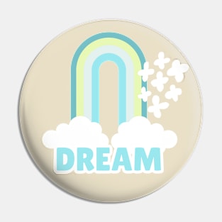 Rainbow Dream Pale Blue Retro Dream Style Pin