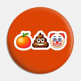 🍊💩🤡 Sticker- White - Front Pin