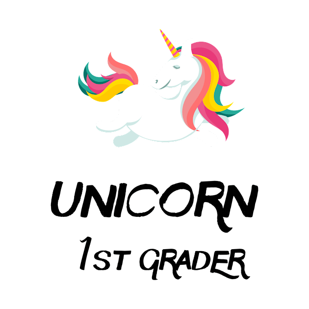 Back To School Trendy Unicorn Lover Gift For Girls - Unicorn 1st Grader by AwesomeApparel