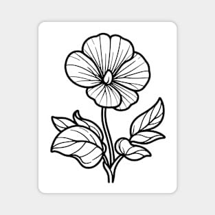 Black And White Sweetpea Design Magnet