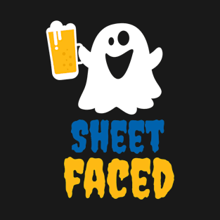 Halloween Sheet Faced Shirt for Dad T-Shirt