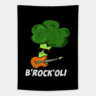 B-ROCK-oli Cute Funny Brocolli Veggie Pun Tapestry