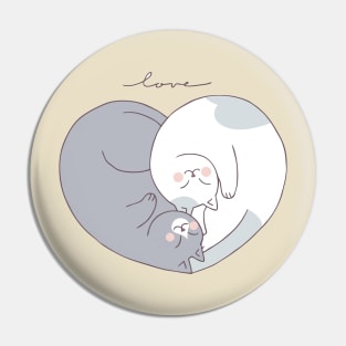 cats shaped love Pin