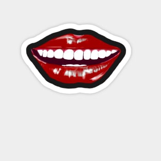 Smiling red lips and white teeth Magnet