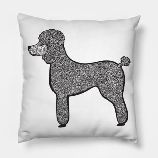 Poodle Ink Art - cool pet dog design - light colors Pillow