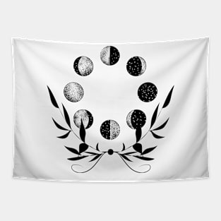 The Moon changes I Black and White Tapestry