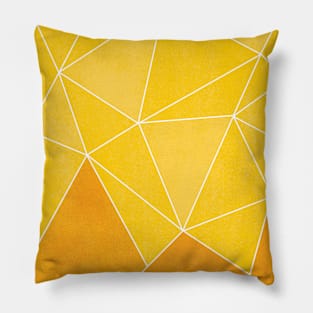 Mountain Scape // Mountainous Orange and Yellow Geometric Pattern Pillow